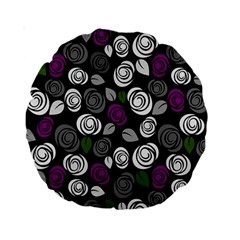 Purple Roses Pattern Standard 15  Premium Round Cushions by Valentinaart