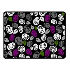 Purple Roses Pattern Double Sided Fleece Blanket (small)  by Valentinaart