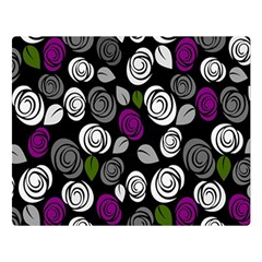 Purple Roses Pattern Double Sided Flano Blanket (large)  by Valentinaart