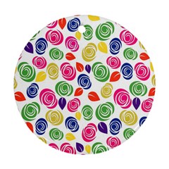 Colorful Roses Ornament (round) by Valentinaart