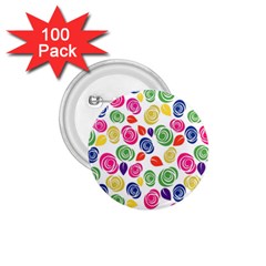 Colorful Roses 1 75  Buttons (100 Pack) 