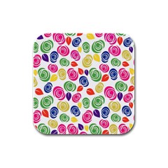 Colorful Roses Rubber Square Coaster (4 Pack)  by Valentinaart