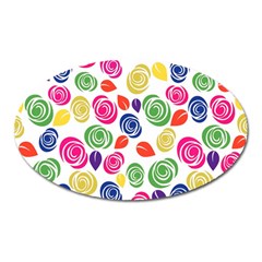 Colorful Roses Oval Magnet by Valentinaart