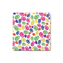 Colorful Roses Square Magnet by Valentinaart