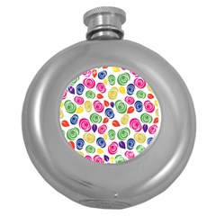 Colorful Roses Round Hip Flask (5 Oz) by Valentinaart