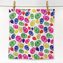 Colorful Roses Face Towel by Valentinaart