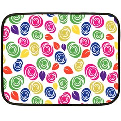 Colorful Roses Double Sided Fleece Blanket (mini)  by Valentinaart