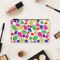 Colorful Roses Cosmetic Bag (small)  by Valentinaart