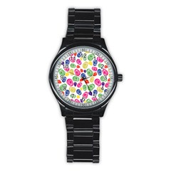 Colorful Roses Stainless Steel Round Watch by Valentinaart