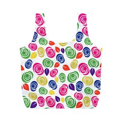 Colorful Roses Full Print Recycle Bags (m)  by Valentinaart