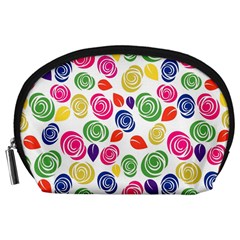 Colorful Roses Accessory Pouches (large)  by Valentinaart