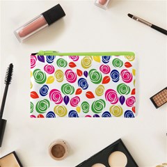 Colorful Roses Cosmetic Bag (xs) by Valentinaart