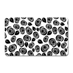 Black Roses Pattern Magnet (rectangular)