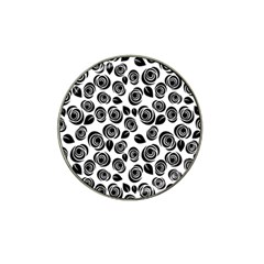 Black Roses Pattern Hat Clip Ball Marker by Valentinaart