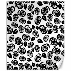 Black Roses Pattern Canvas 8  X 10  by Valentinaart