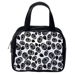 Black Roses Pattern Classic Handbags (one Side) by Valentinaart