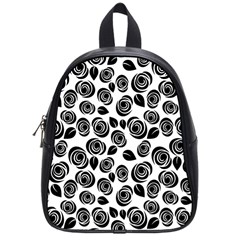 Black Roses Pattern School Bags (small)  by Valentinaart