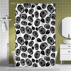 Black Roses Pattern Shower Curtain 48  X 72  (small)  by Valentinaart