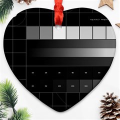 Grayscale Test Pattern Ornament (heart) by Nexatart