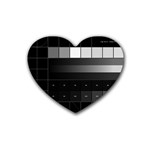 Grayscale Test Pattern Heart Coaster (4 pack)  Front