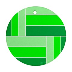 Green Shades Geometric Quad Ornament (round)