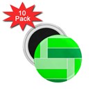 Green Shades Geometric Quad 1.75  Magnets (10 pack)  Front