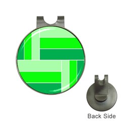 Green Shades Geometric Quad Hat Clips With Golf Markers by Nexatart