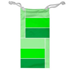 Green Shades Geometric Quad Jewelry Bag by Nexatart