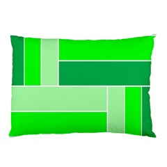 Green Shades Geometric Quad Pillow Case by Nexatart