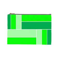 Green Shades Geometric Quad Cosmetic Bag (large)  by Nexatart