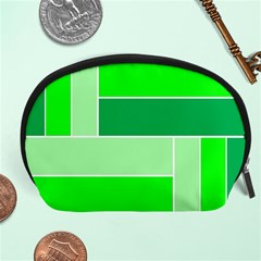 Green Shades Geometric Quad Accessory Pouches (large)  by Nexatart