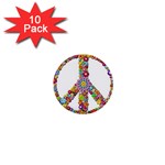 Groovy Flower Clip Art 1  Mini Buttons (10 pack)  Front