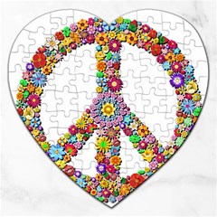 Groovy Flower Clip Art Jigsaw Puzzle (heart) by Nexatart