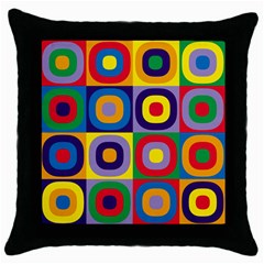 Kandinsky Circles Throw Pillow Case (black)