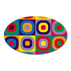 Kandinsky Circles Oval Magnet by Nexatart