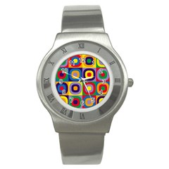 Kandinsky Circles Stainless Steel Watch by Nexatart