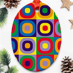 Kandinsky Circles Oval Ornament (two Sides) by Nexatart