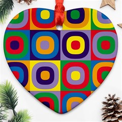 Kandinsky Circles Heart Ornament (two Sides) by Nexatart