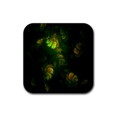 Light Fractal Plants Rubber Coaster (square)  by Nexatart