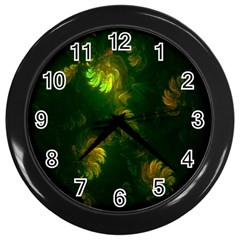 Light Fractal Plants Wall Clocks (black) by Nexatart