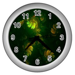 Light Fractal Plants Wall Clocks (silver)  by Nexatart