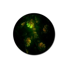 Light Fractal Plants Rubber Round Coaster (4 Pack)  by Nexatart