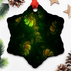 Light Fractal Plants Snowflake Ornament (two Sides) by Nexatart