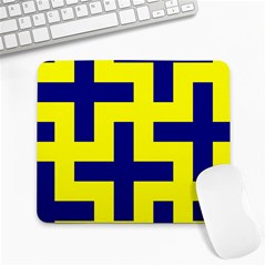 Pattern Blue Yellow Crosses Plus Style Bright Large Mousepads by Nexatart