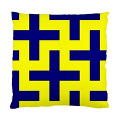 Pattern Blue Yellow Crosses Plus Style Bright Standard Cushion Case (two Sides) by Nexatart