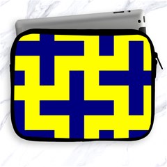 Pattern Blue Yellow Crosses Plus Style Bright Apple Ipad 2/3/4 Zipper Cases by Nexatart