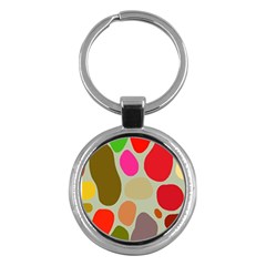 Pattern Design Abstract Shapes Key Chains (round)  by Nexatart