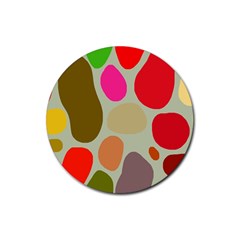 Pattern Design Abstract Shapes Rubber Coaster (round)  by Nexatart