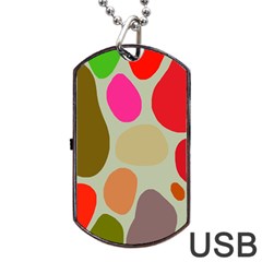 Pattern Design Abstract Shapes Dog Tag Usb Flash (two Sides) by Nexatart