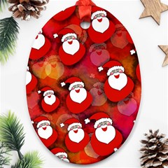 Seamless Santa Tile Ornament (oval) by Nexatart